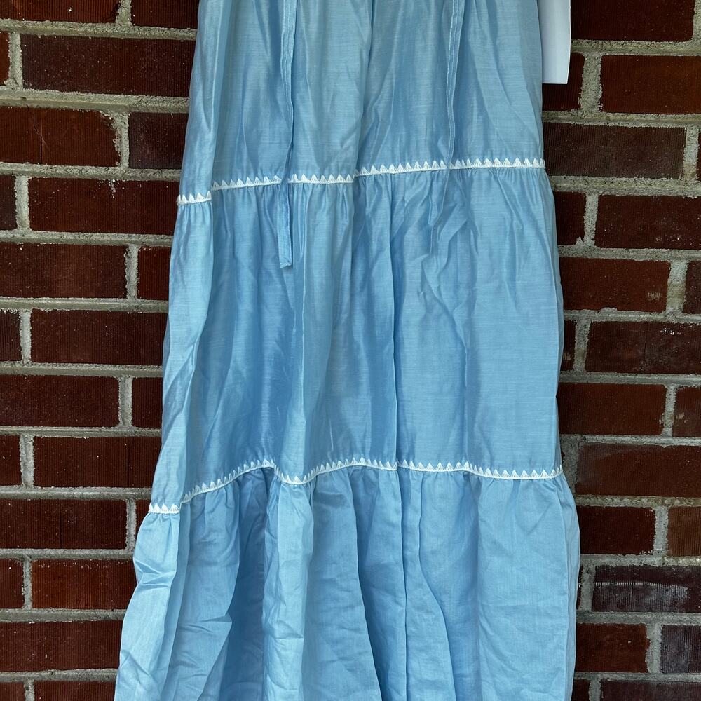 English Factory Blue Embroidered Midi Maxi Dress NWT Cottagecore Size Large - Picture 4 of 8